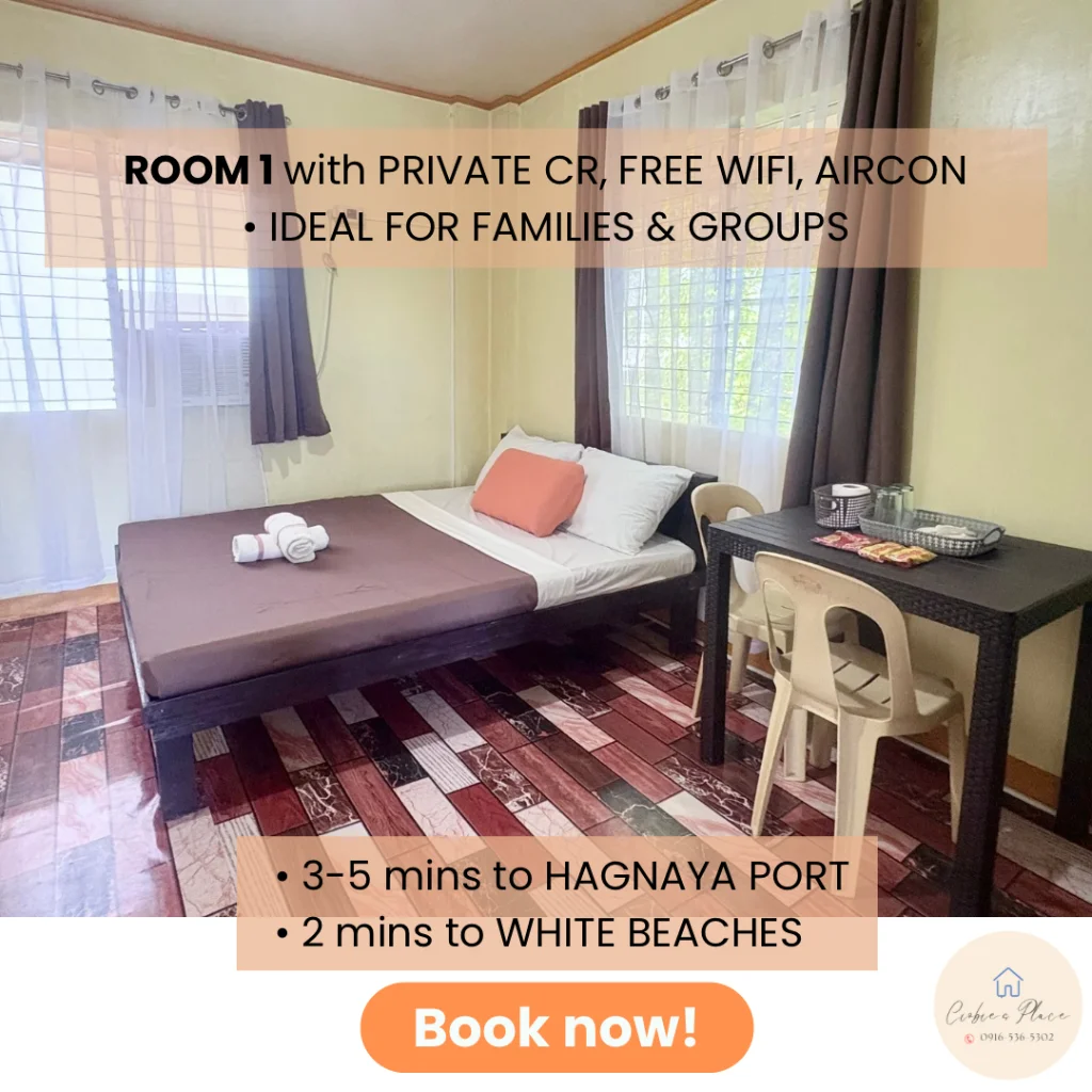 AC Room1 + Private CR, Near Hagnaya Port & Beaches